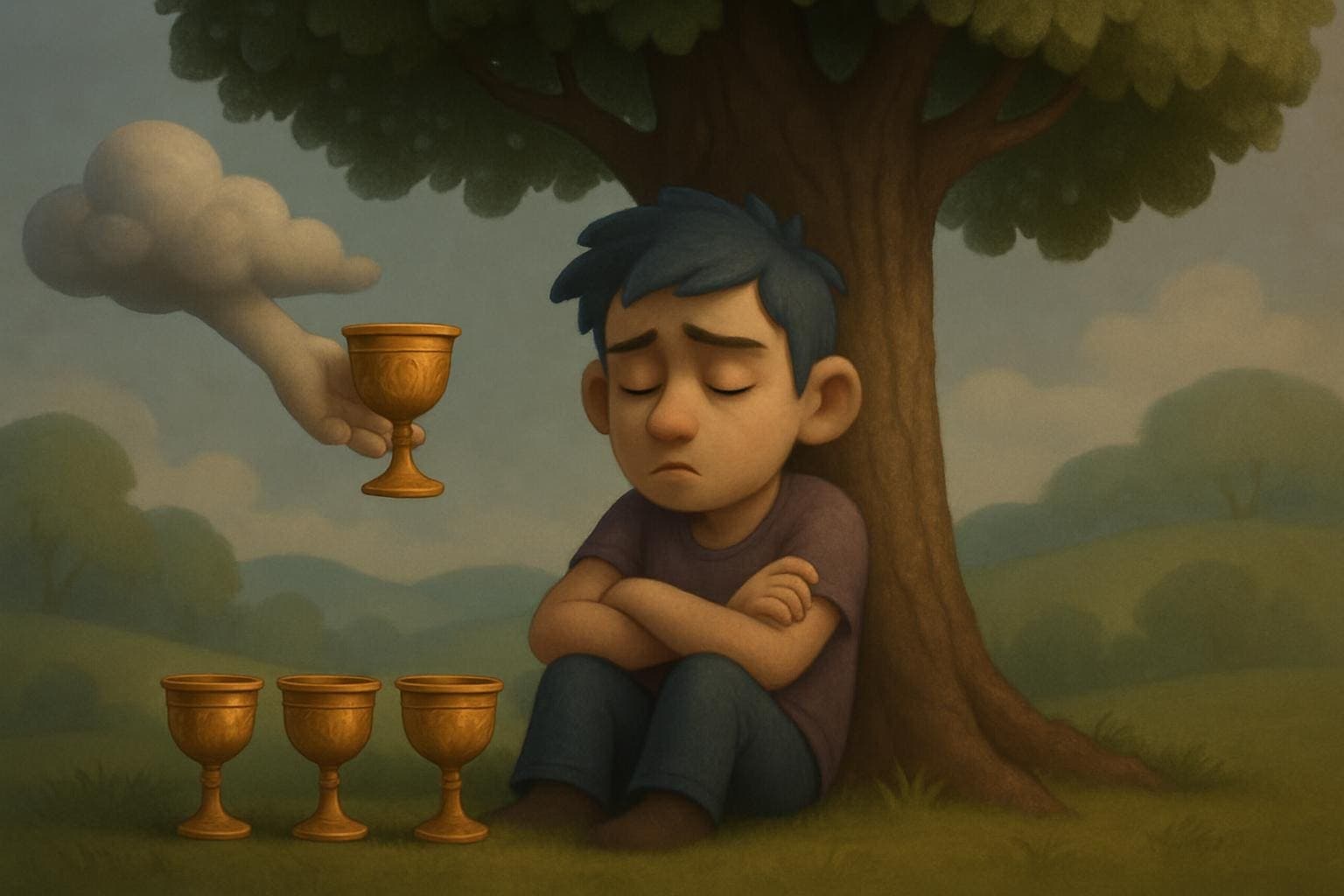 聖杯四 Four of Cups 塔羅牌牌意 聖杯四 Four of Cups 塔羅牌牌意