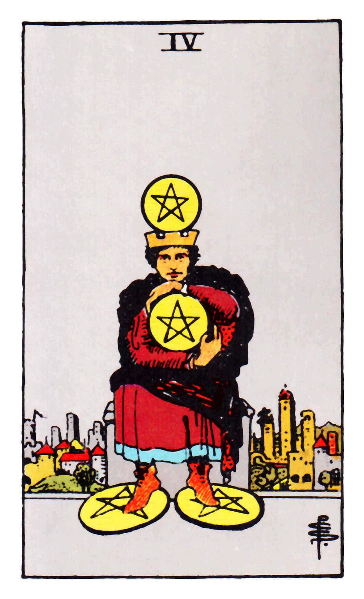 星幣四(金幣/錢幣四) Four of Pentacles 深入了解正/逆位牌意解讀 星幣四(金幣/錢幣四) Four of Pentacles 深入了解正/逆位牌意解讀