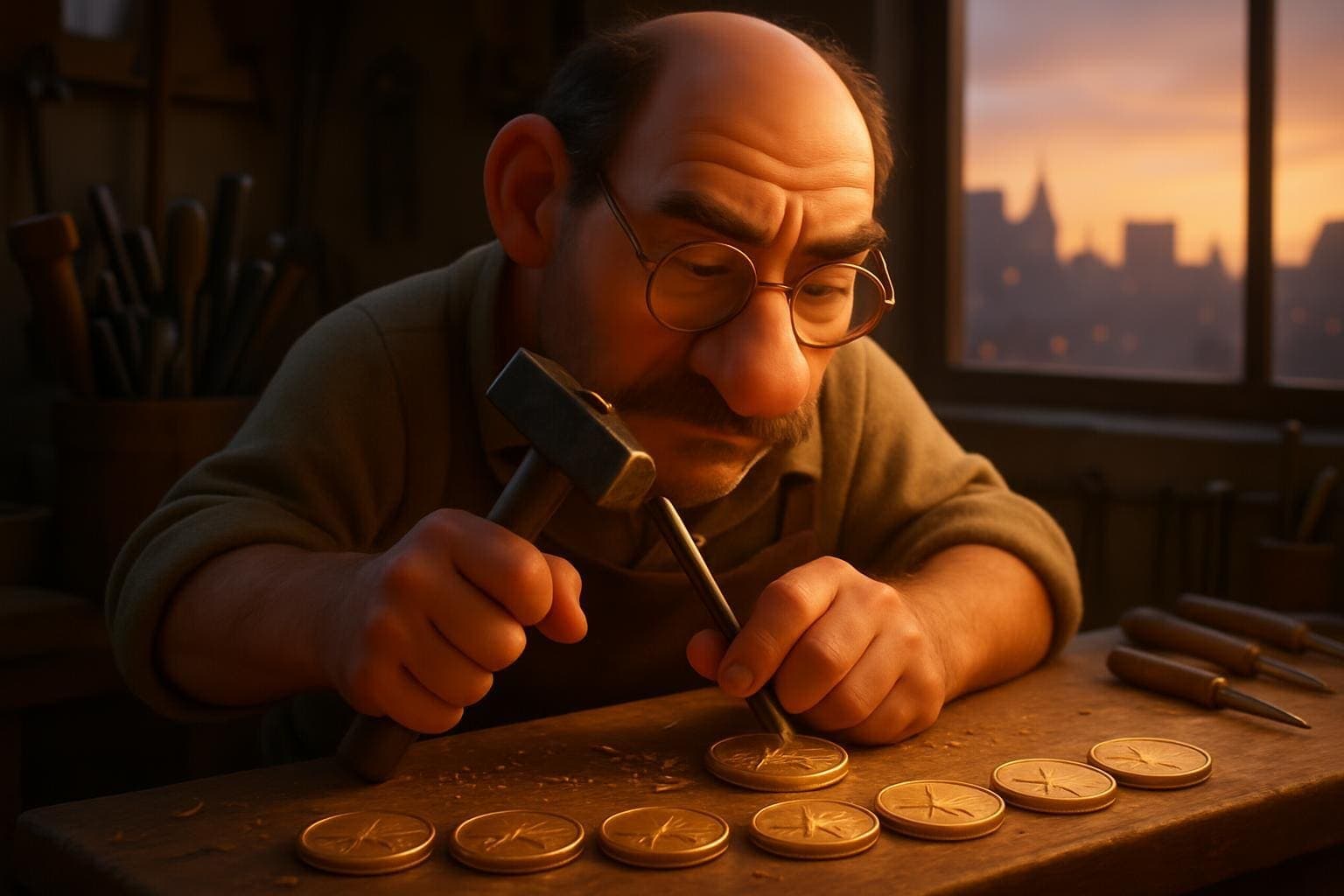 星幣八(金幣/錢幣八) Eight of Pentacles 塔羅牌牌意 星幣八(金幣/錢幣八) Eight of Pentacles 塔羅牌牌意