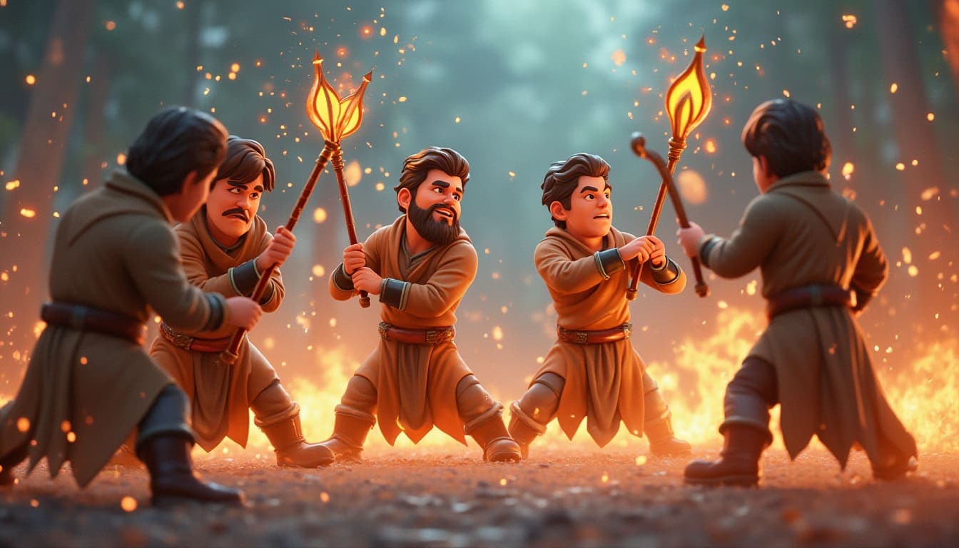 權杖五 Five of Wands 塔羅牌牌意 權杖五 Five of Wands 塔羅牌牌意