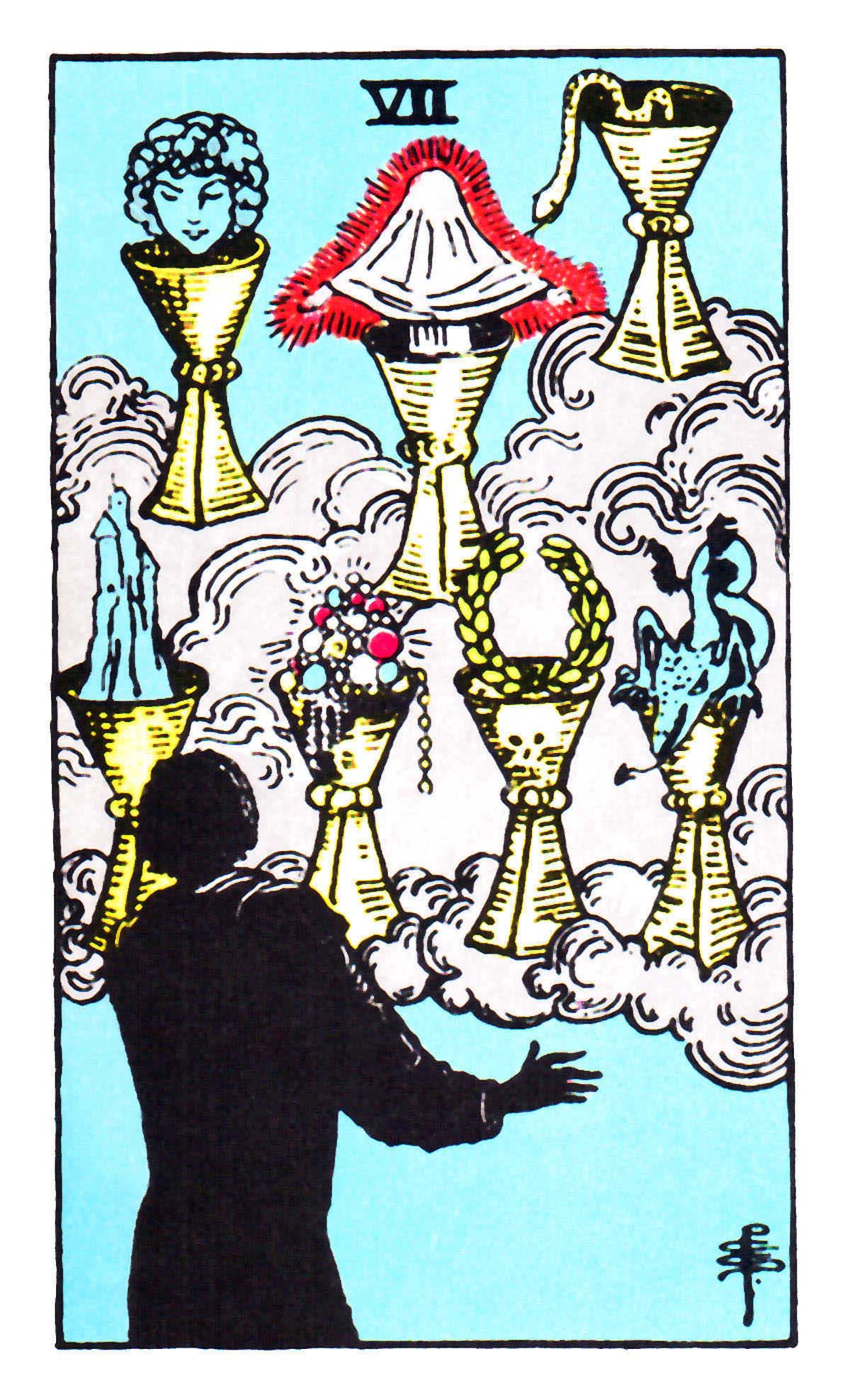聖杯七 Seven of Cups 牌面解讀