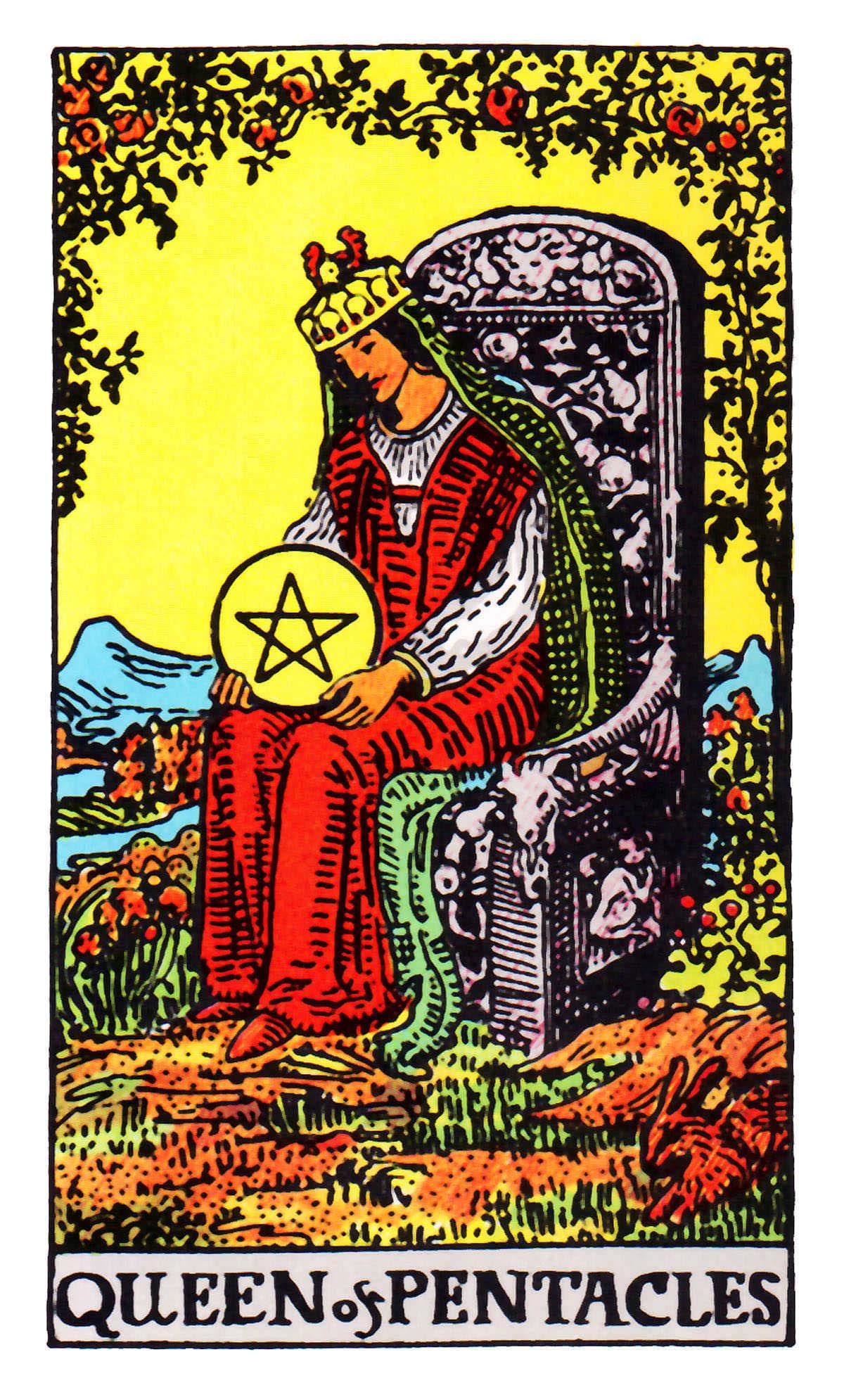 星幣皇后(金幣/錢幣王后) Queen of Pentacles 牌面解讀