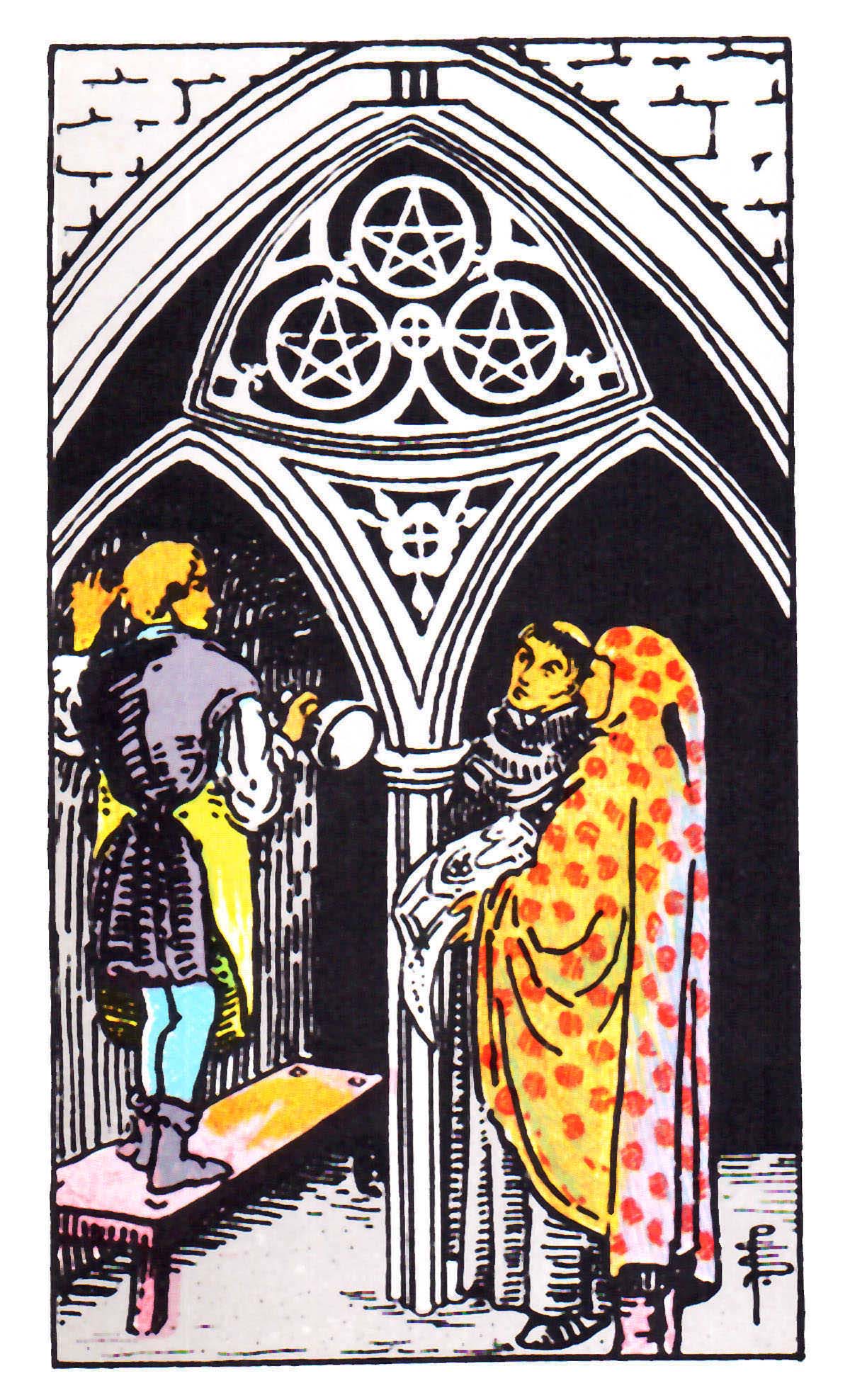 星幣三(金幣/錢幣三) Three of Pentacles 牌面解讀