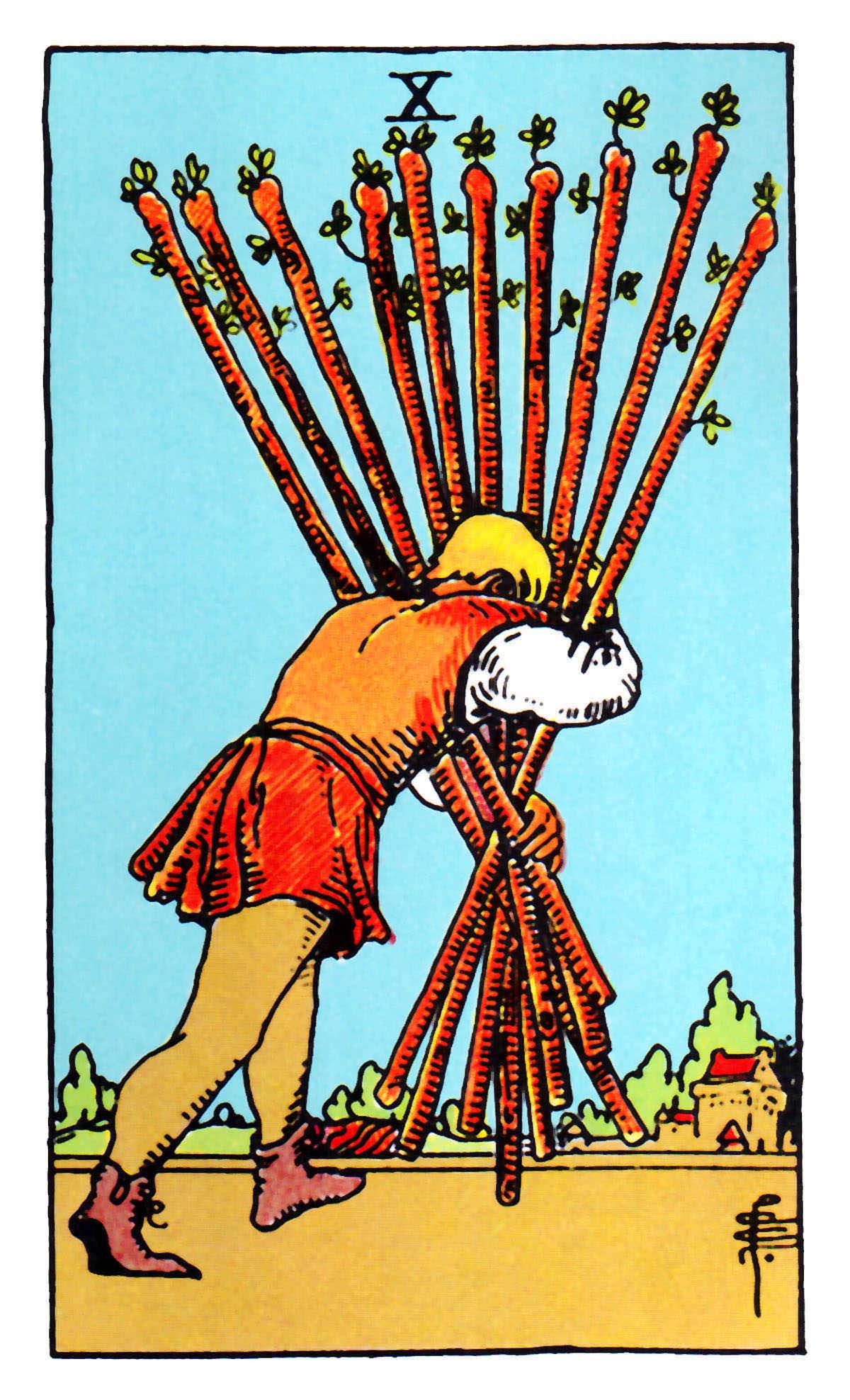 權杖十 Ten of Wands 牌面解讀