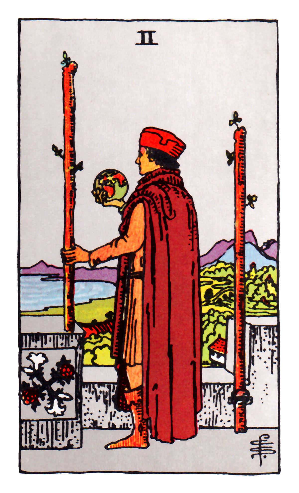權杖二 Two of Wands 牌面解讀