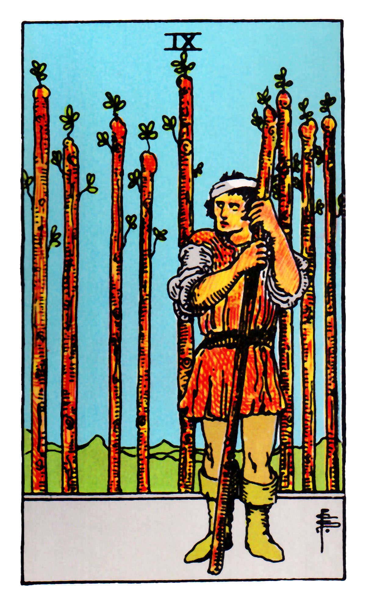 權杖九 Nine of Wands 牌面解讀